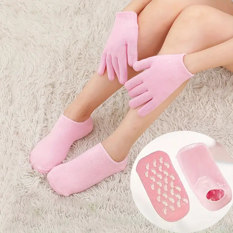 Masques mains et pieds réutilisables en silicone et tissus